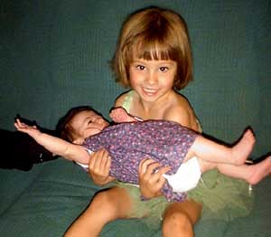 Eva and Annie (age 3), June 3