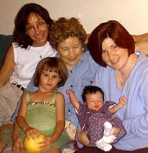 Aunt Sheri, (great)Grandma, Heather, Annie, Eva-4 generations, June 3