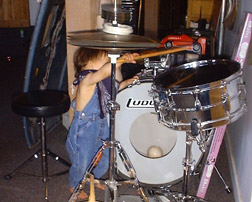 Milo on the drums, August 12